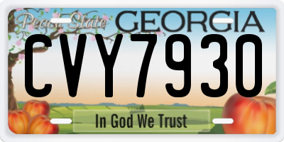 GA license plate CVY7930