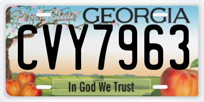 GA license plate CVY7963