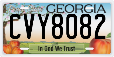 GA license plate CVY8082