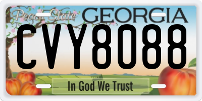 GA license plate CVY8088