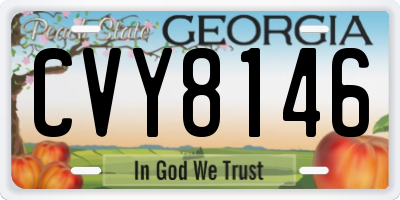 GA license plate CVY8146