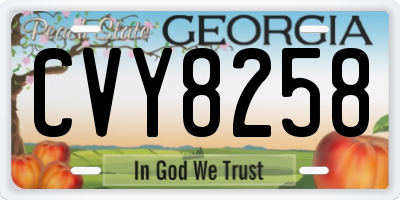 GA license plate CVY8258