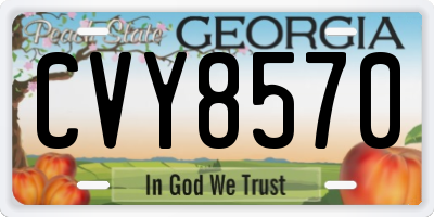 GA license plate CVY8570