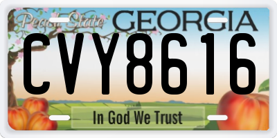 GA license plate CVY8616