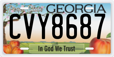 GA license plate CVY8687