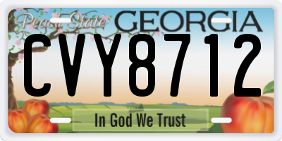 GA license plate CVY8712