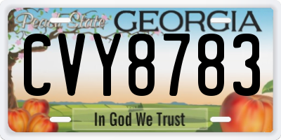 GA license plate CVY8783