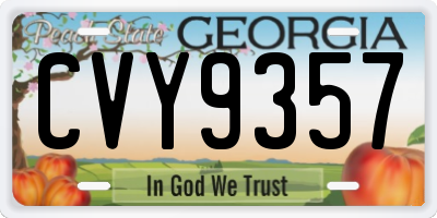 GA license plate CVY9357