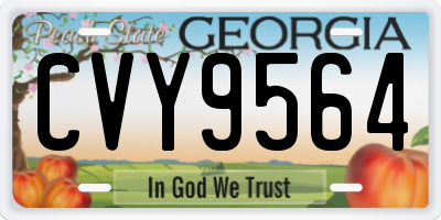 GA license plate CVY9564