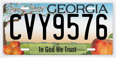 GA license plate CVY9576