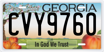 GA license plate CVY9760
