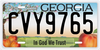 GA license plate CVY9765