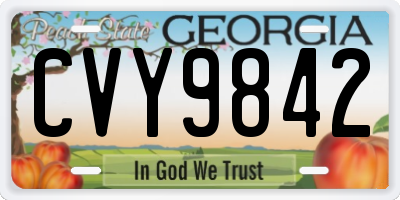 GA license plate CVY9842