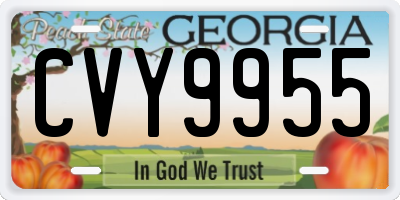 GA license plate CVY9955