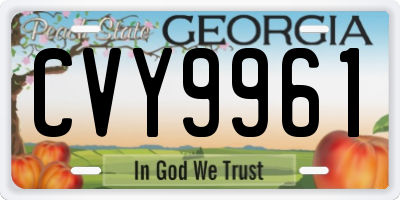 GA license plate CVY9961