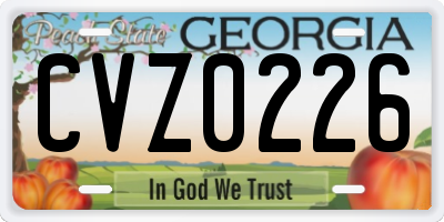 GA license plate CVZ0226