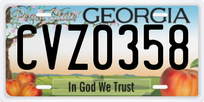 GA license plate CVZ0358