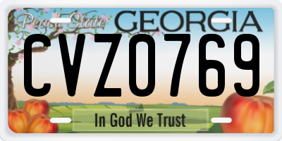 GA license plate CVZ0769