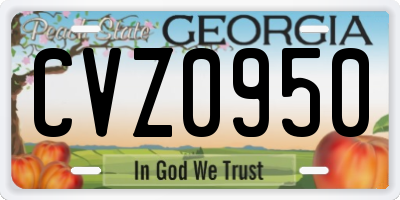 GA license plate CVZ0950