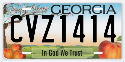 GA license plate CVZ1414