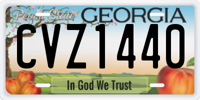 GA license plate CVZ1440