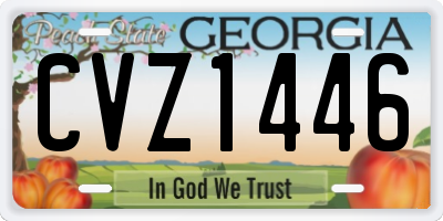 GA license plate CVZ1446