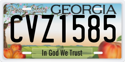 GA license plate CVZ1585