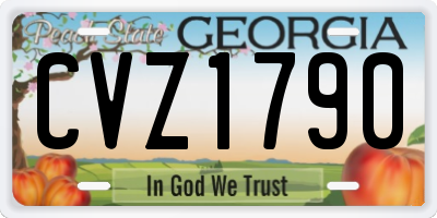 GA license plate CVZ1790