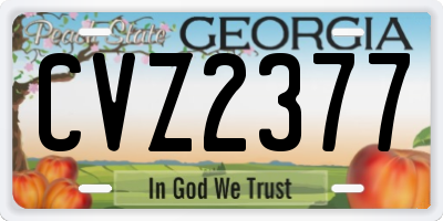 GA license plate CVZ2377