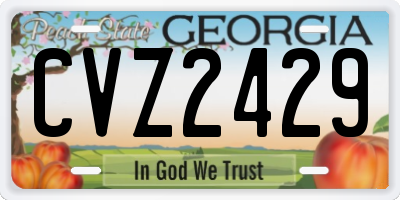 GA license plate CVZ2429