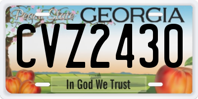 GA license plate CVZ2430