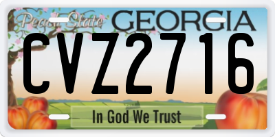 GA license plate CVZ2716
