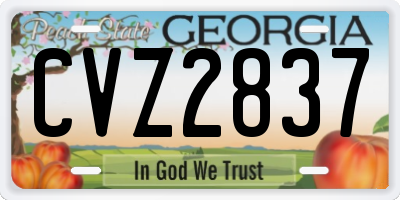 GA license plate CVZ2837
