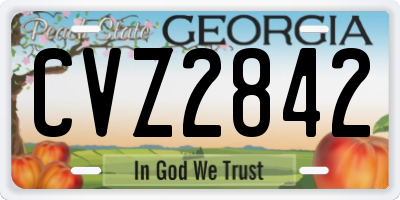 GA license plate CVZ2842
