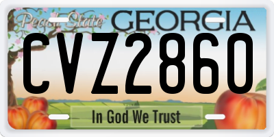 GA license plate CVZ2860