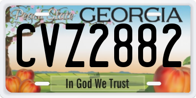 GA license plate CVZ2882
