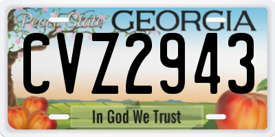 GA license plate CVZ2943