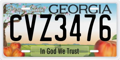 GA license plate CVZ3476