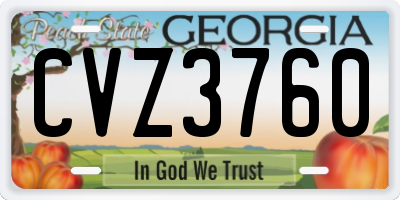 GA license plate CVZ3760