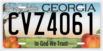 GA license plate CVZ4061