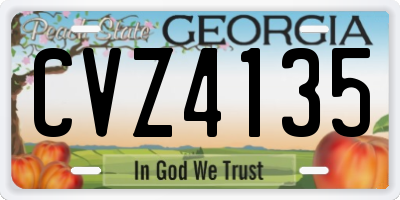 GA license plate CVZ4135