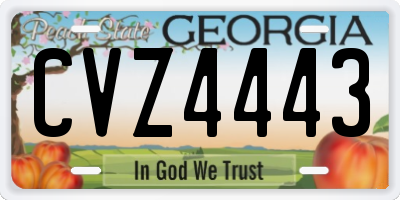 GA license plate CVZ4443