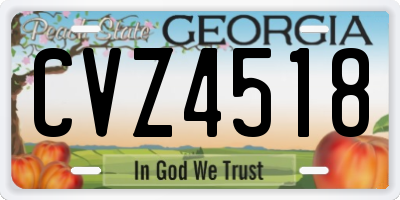 GA license plate CVZ4518