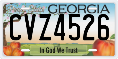 GA license plate CVZ4526