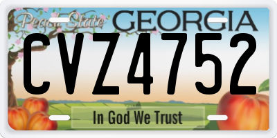 GA license plate CVZ4752