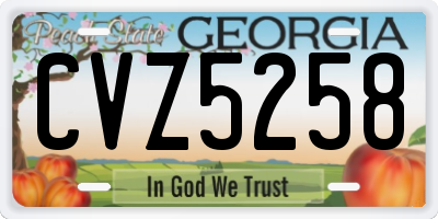 GA license plate CVZ5258