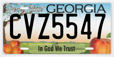 GA license plate CVZ5547