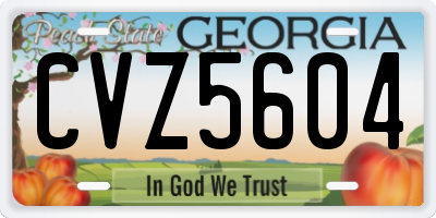 GA license plate CVZ5604