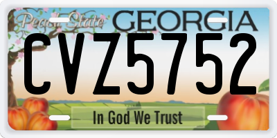 GA license plate CVZ5752
