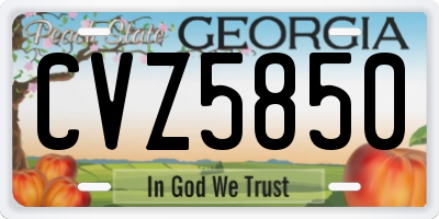 GA license plate CVZ5850